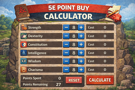 5e point buy calculator