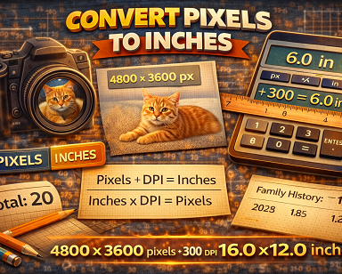 Convert pixels to inches