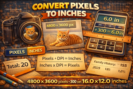 Convert pixels to inches