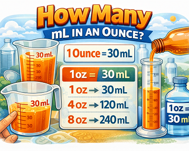 How many ml in an ounce