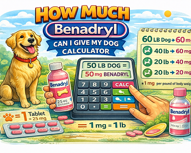 How much benadryl can i give my dog calculator