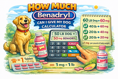 How much benadryl can i give my dog calculator